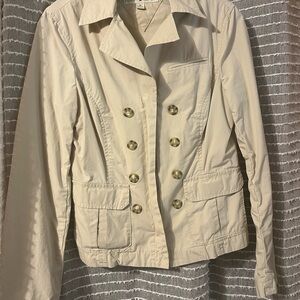 Tommy Hilfiger Cream Double-Breasted Trench Coat